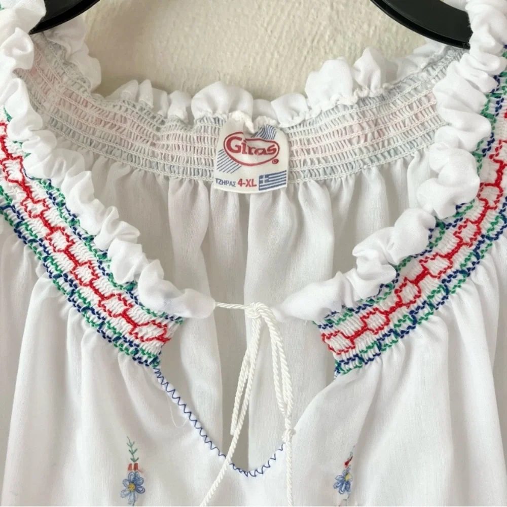 Vintage Giras Embroidered Boho Peasant Top Shirt - Picture 4 of 5